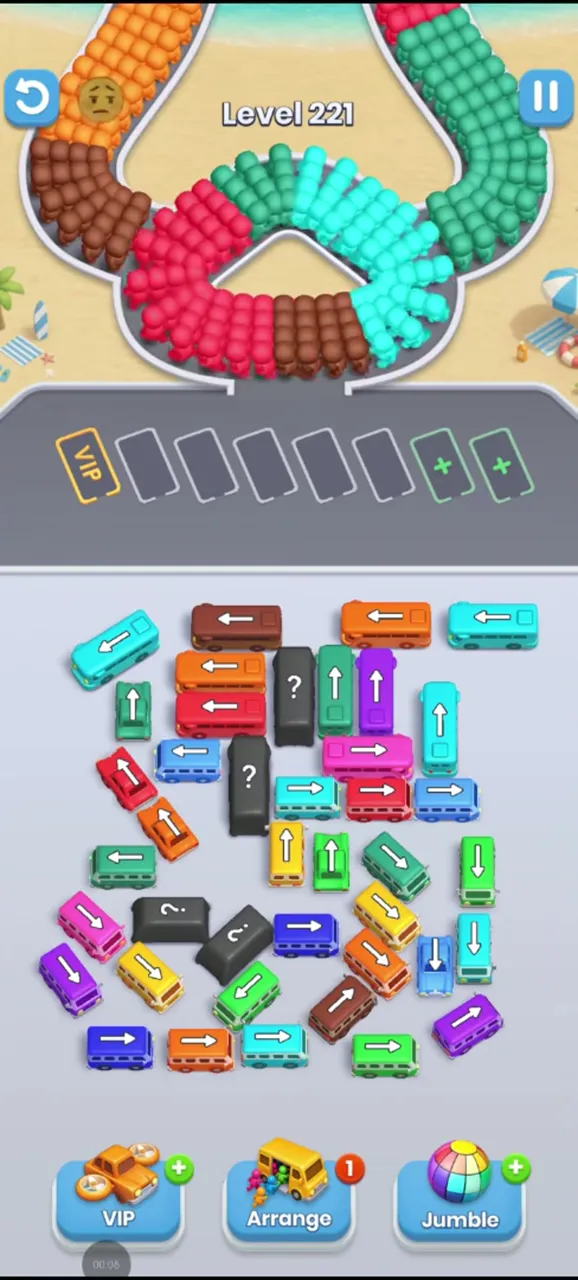Bus Fever Party level 221: four hidden buses