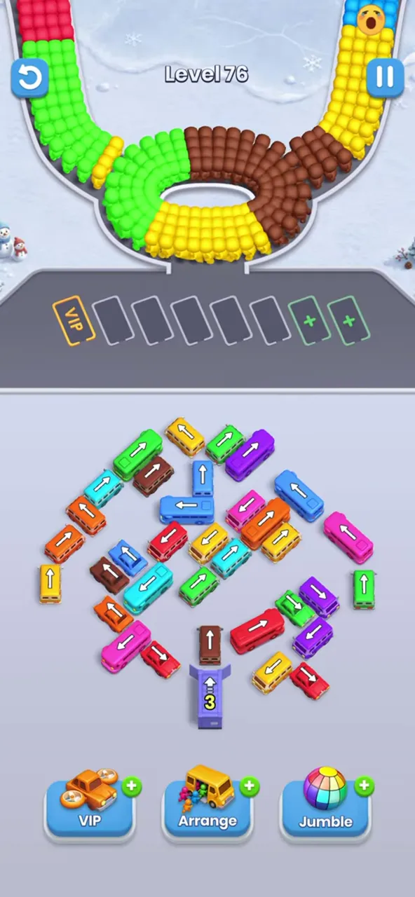 Bus Fever Party level 76: one garage, dense center