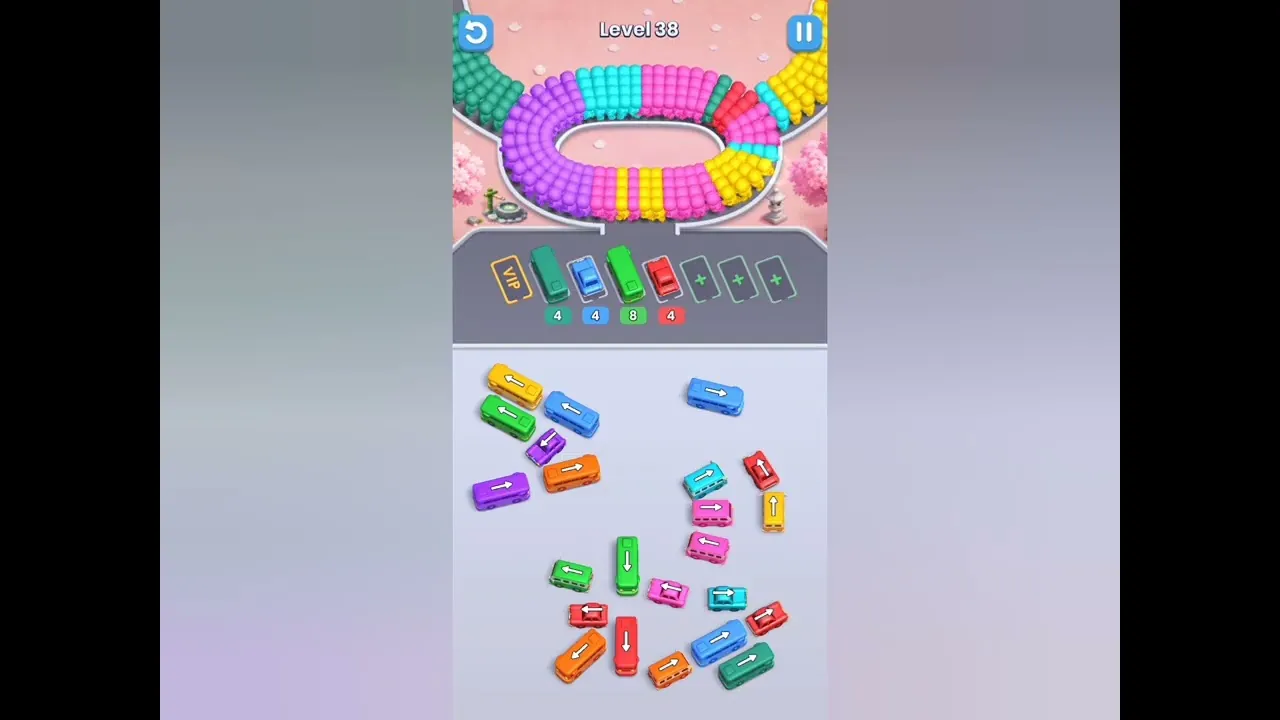 Bus Fever Party level 38 walkthrough from the first bus to the last