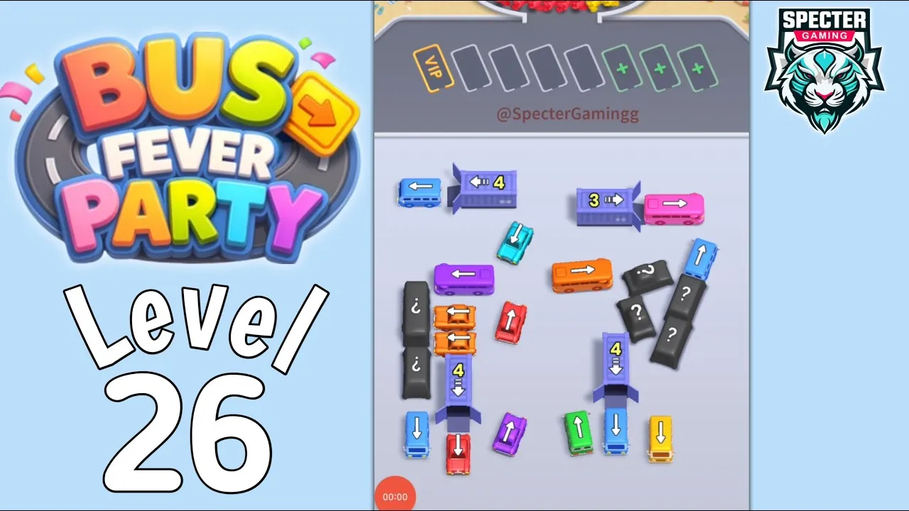 Bus Fever Party level 26 walkthrough, newer layout