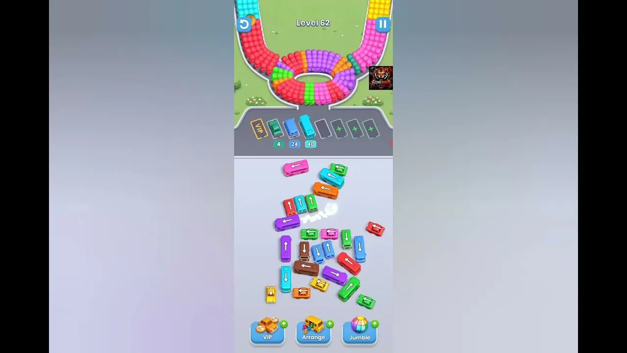 Bus Fever Party level 62 solution from start to finish