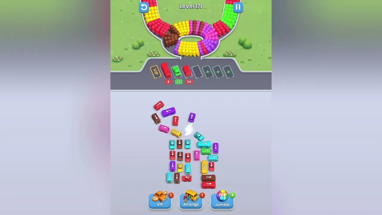 Bus Fever Party level 171 walkthrough, newer layout
