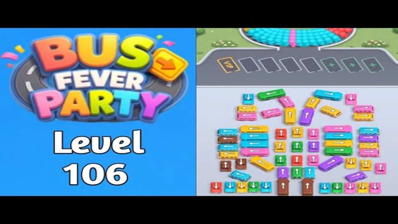 Bus Fever Party level 106 walkthrough, classic layout